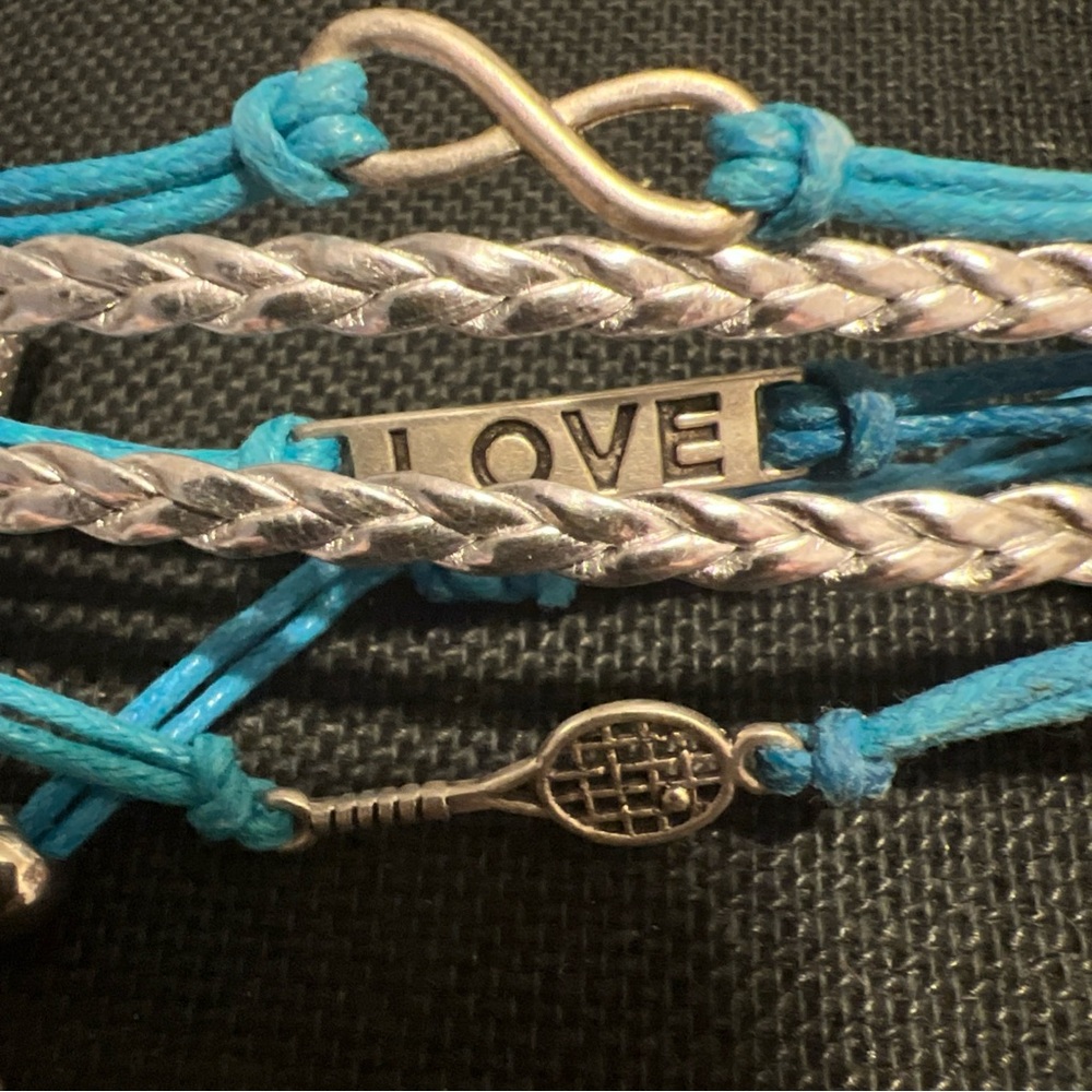 Turquoise and Silver Love Bracelet